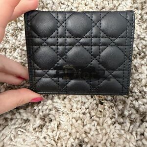 Dior Black Quilted Leather Wallet